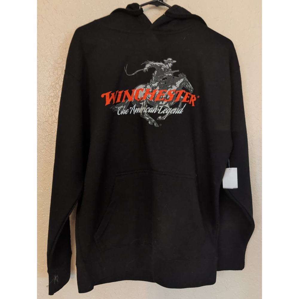 Winchester The American Legend Rifle Horse Logo Black Hoodie Mens Sweatshirt NEW